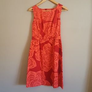 Anthropology coral flower dress